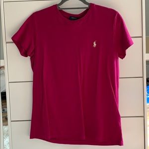 This is a magenta Ralph Lauren t-shirt.